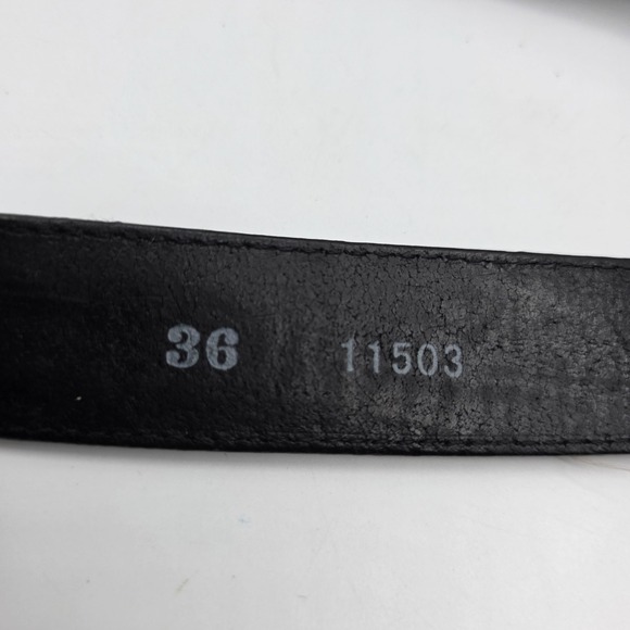 BRIGHTON ONYX Leather Belt Golf Mens Silver Buckle Western Style Size 36 Black - Picture 2 of 13